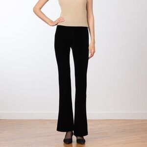 Avenue Montaigne Bellini Black Velvet Flare pants Sz 4 Pull On Minimalist luxury